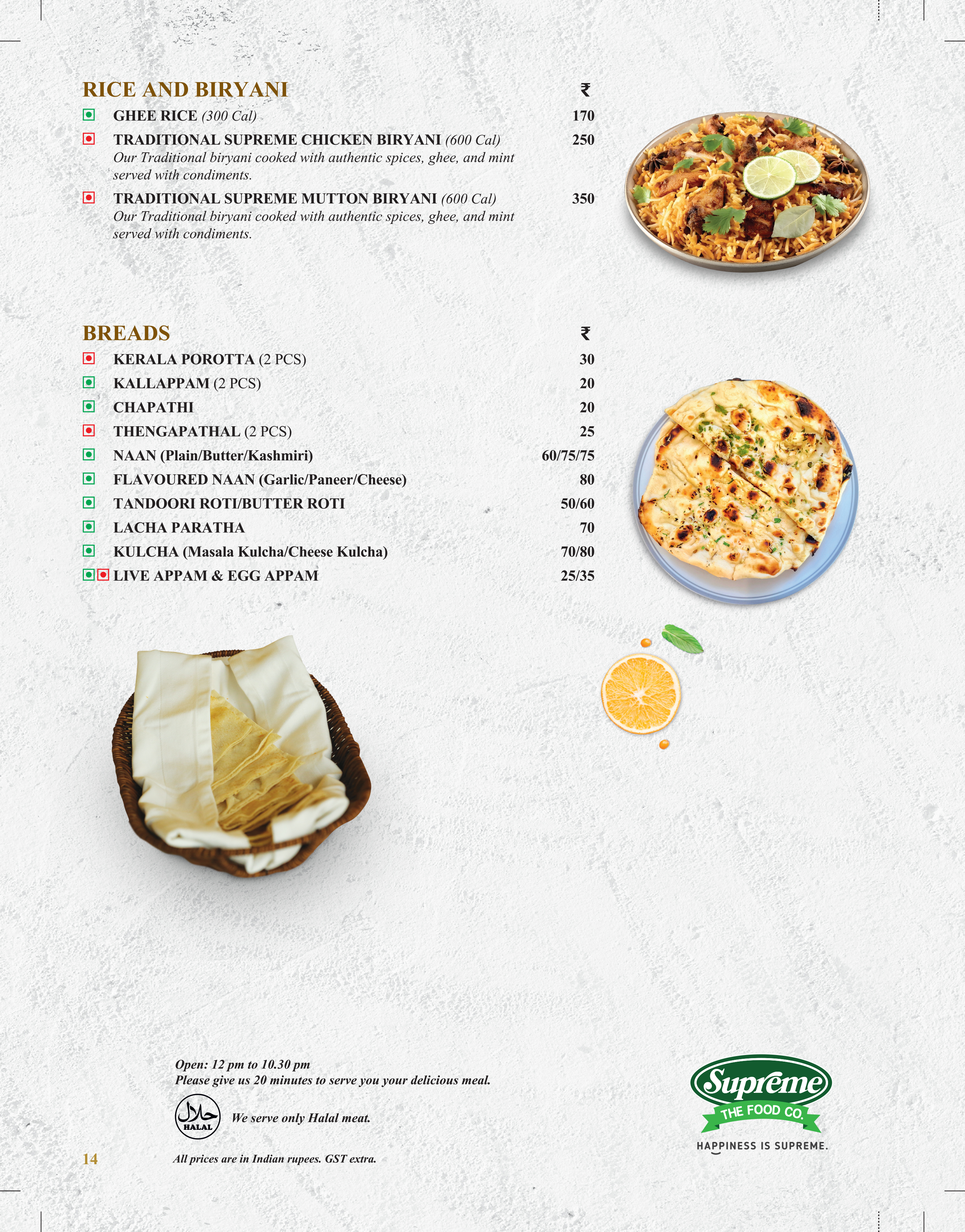 UpperCrust menu