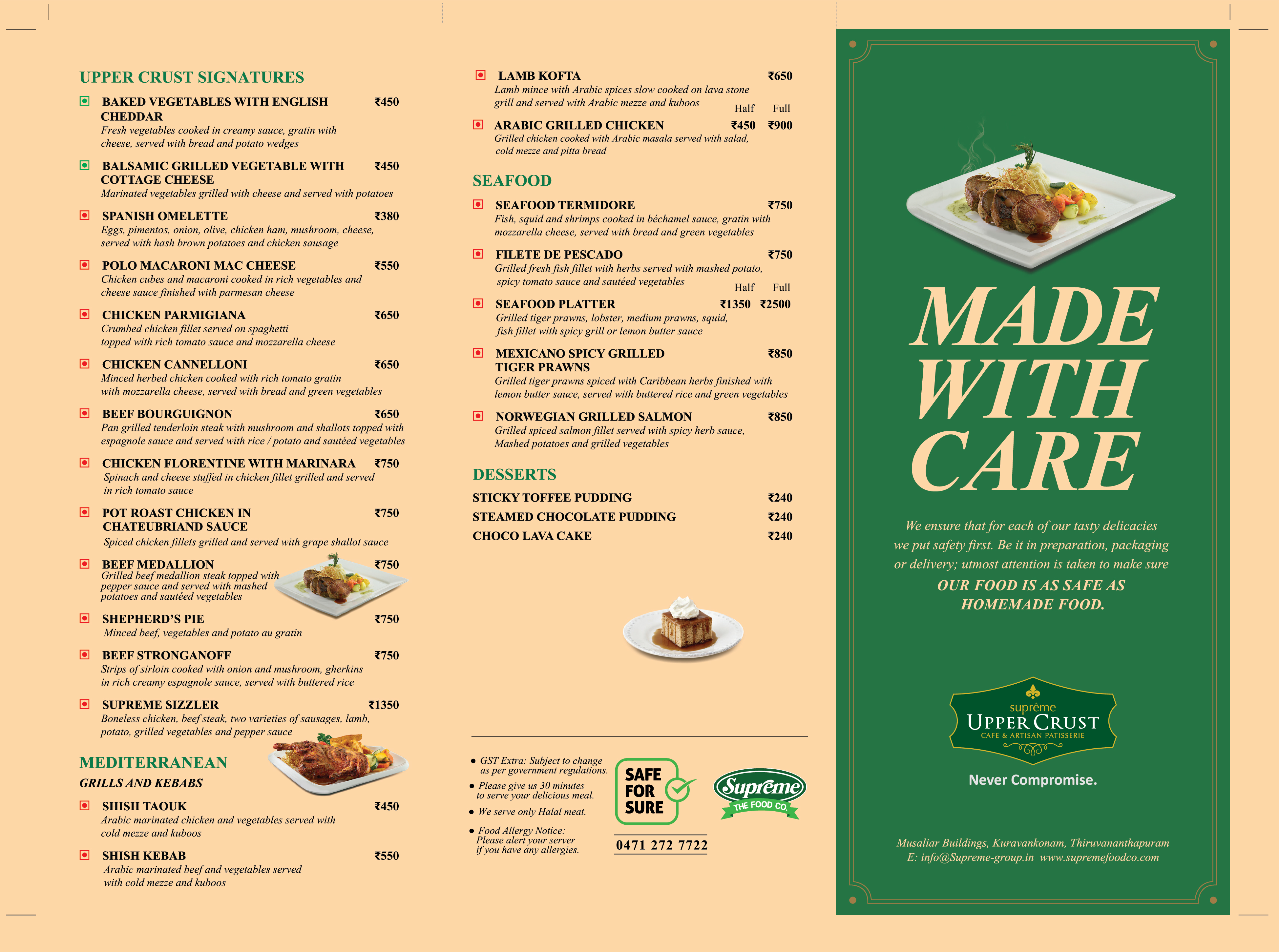 UpperCrust menu